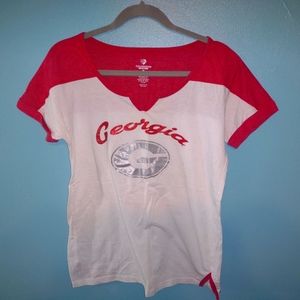 Women's L Georgia Bulldogs V neck T